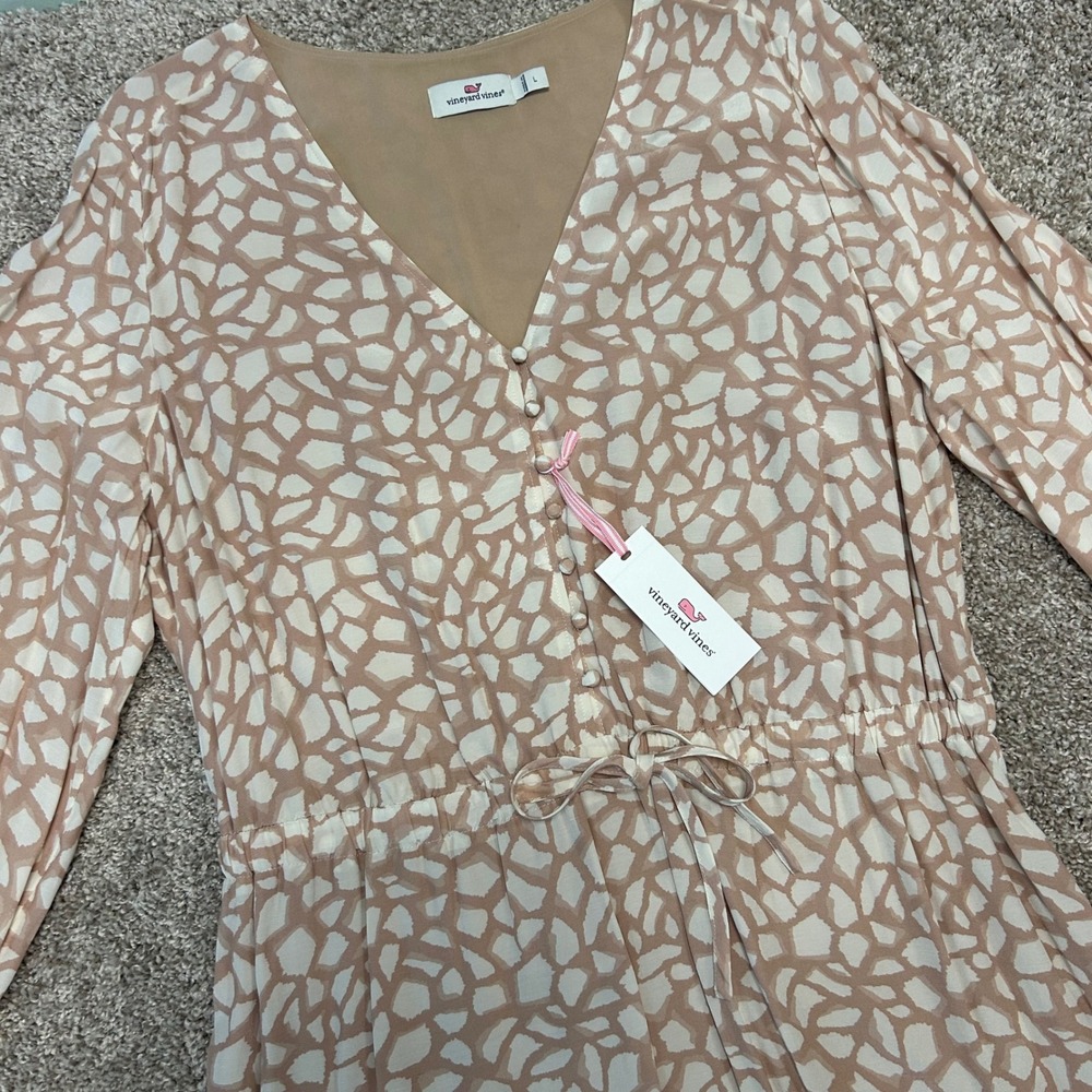 NWT Vineyard Vines Animal Geo printed Dress Giraffe Capp Colada Women Large
